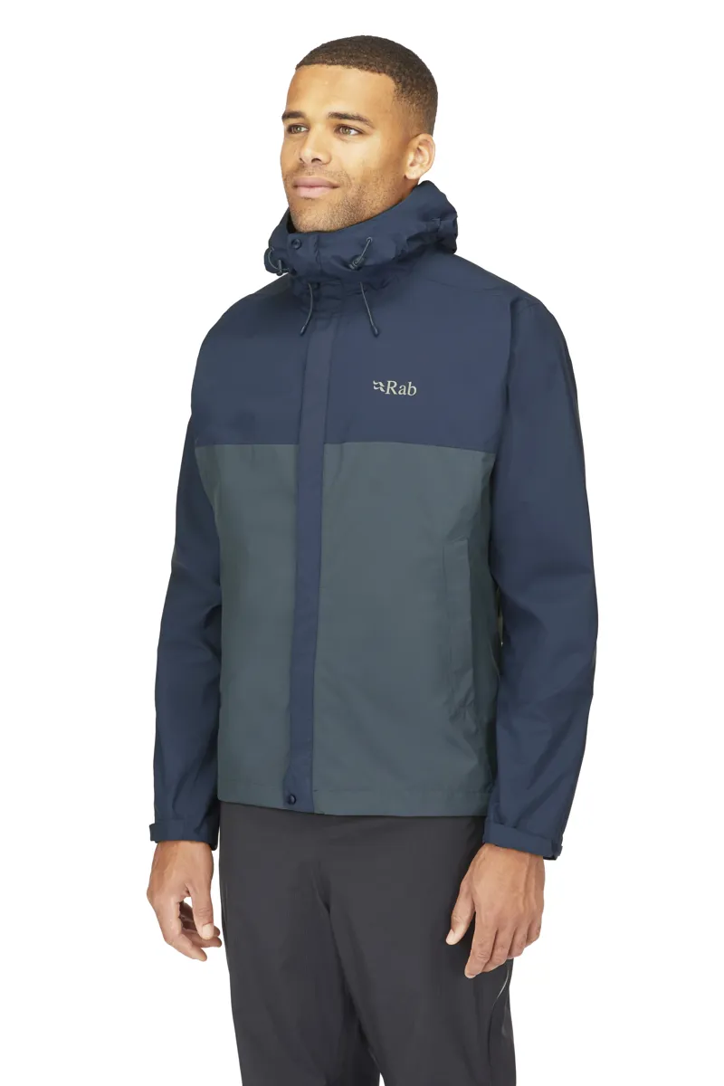 Rab Men s Downpour Eco Waterproof Jacket in Tempest Blue Orion Blue