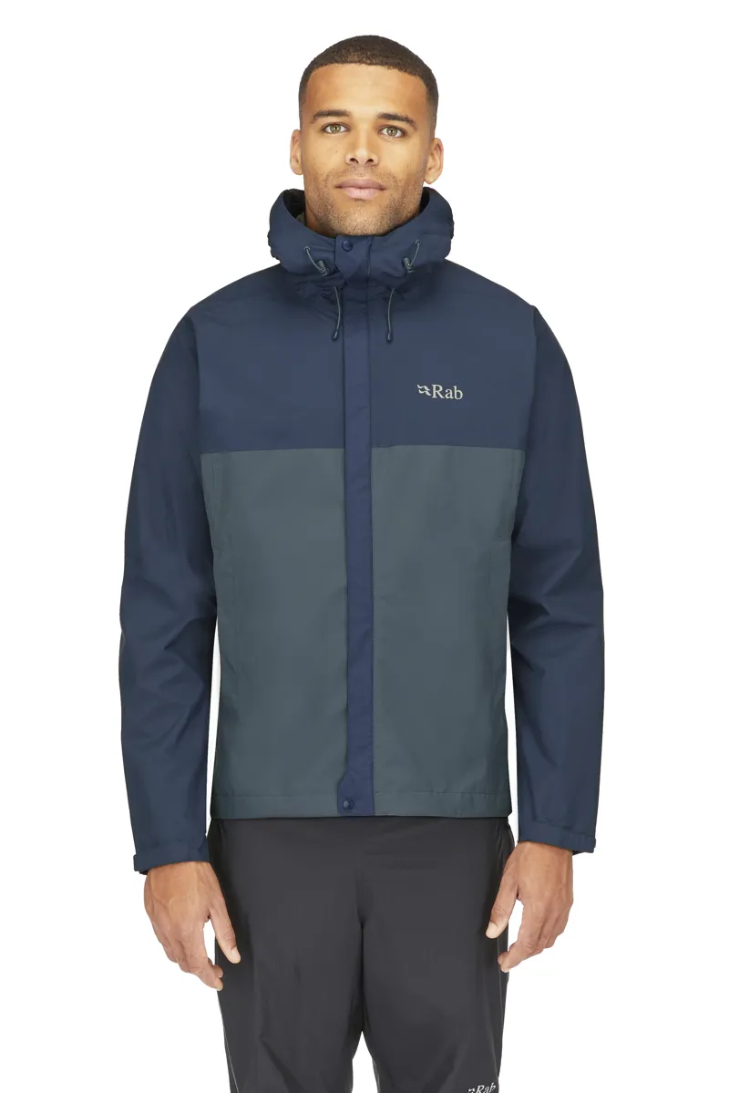 Rab Men s Downpour Eco Waterproof Jacket in Tempest Blue Orion Blue