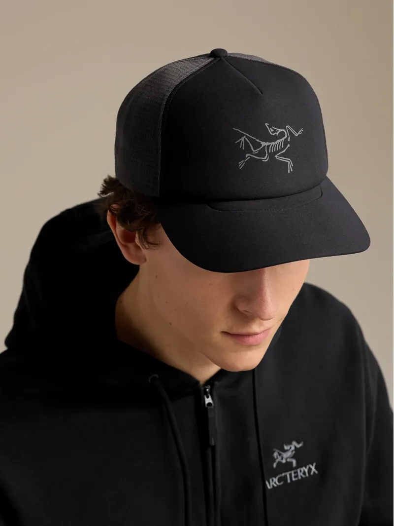 Arc'teryx Bird Trucker Hat in Black/Cloud-1