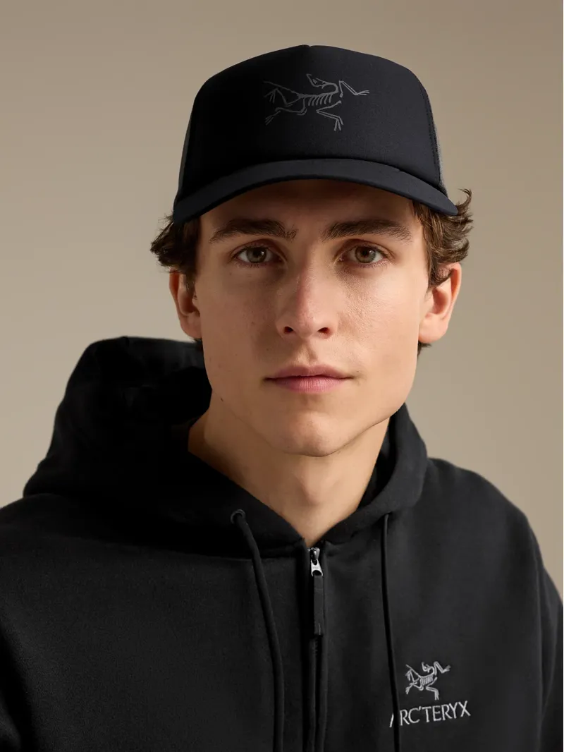 Arc'teryx Bird Trucker Hat in Black/Cloud-2