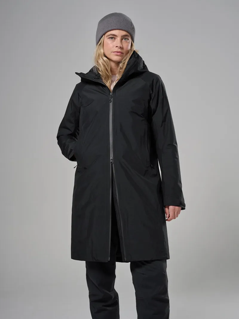 Montane Women's Spirit Long Insulated Jacket in Black-1