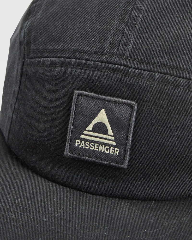 Passenger Fixie Organic 5 Panel Cap 2.0 in Faded Black-3