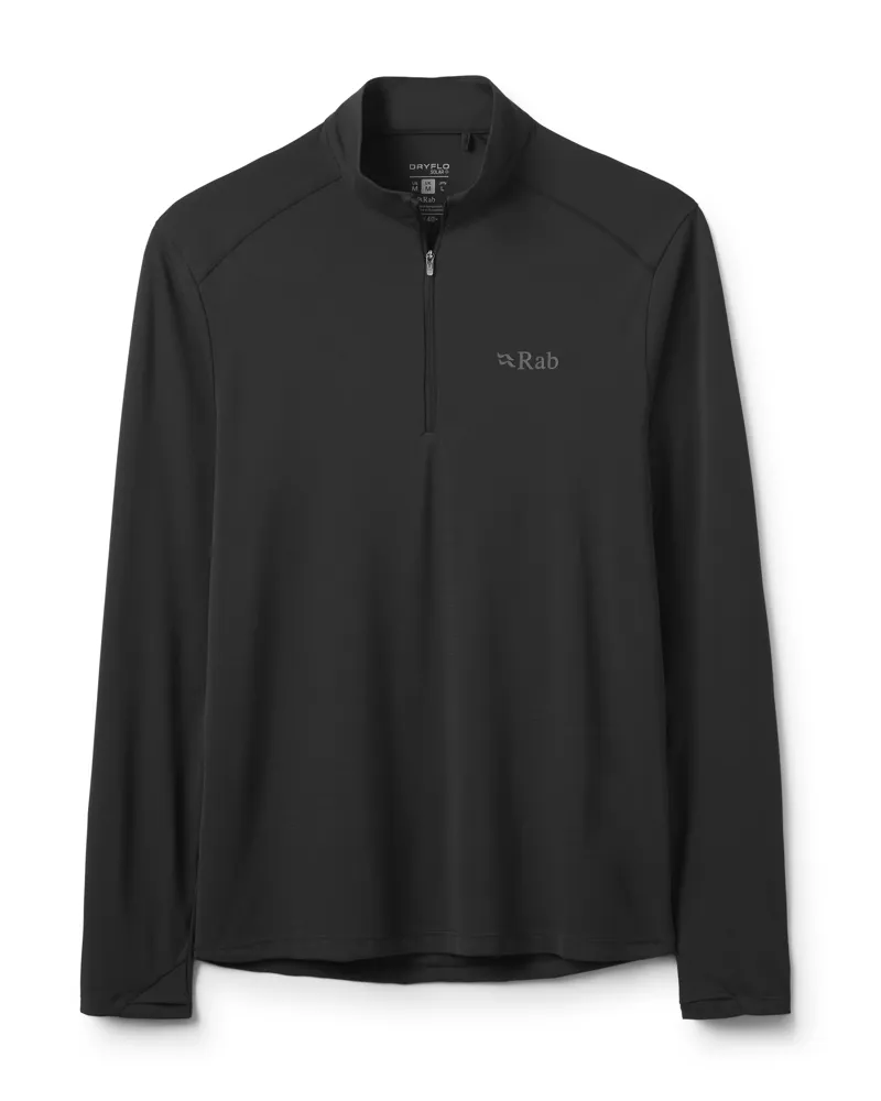 Rab Force Long-Sleeved Zip Midlayer in Black