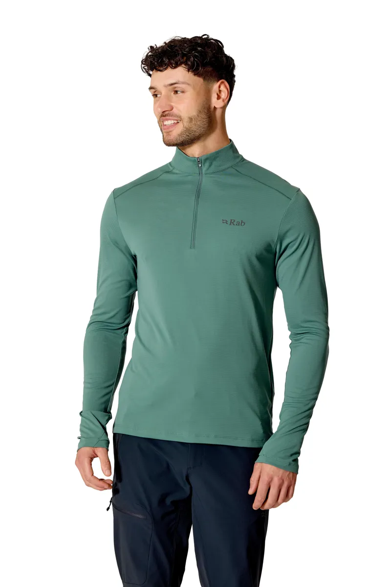 Rab Men's Force Long-Sleeved Zip Midlayer in Sage-3
