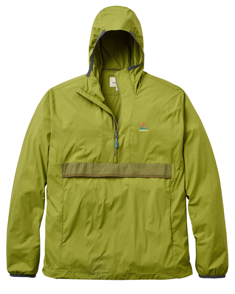 Passenger Men's Gusto Windshell Anorak in Tea Green
