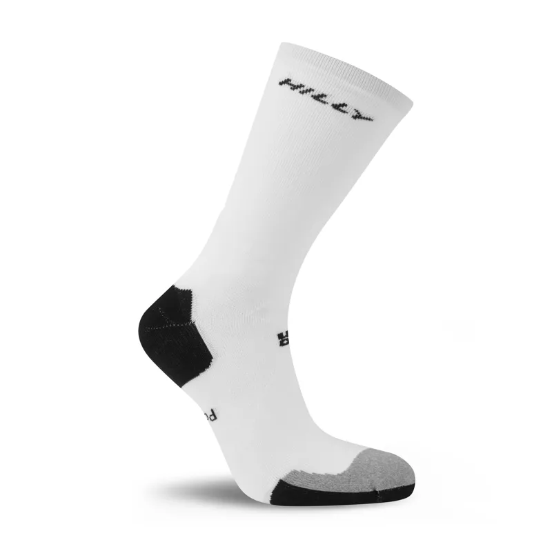 Hilly Marathon Fresh Crew Min Socks in White/Grey-5
