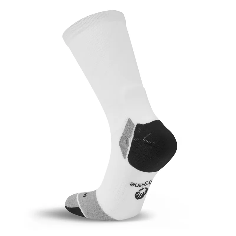 Hilly Marathon Fresh Crew Min Socks in White/Grey-4