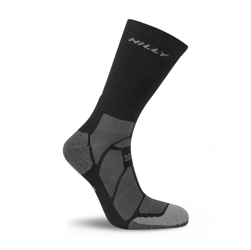 Hilly Marathon Fresh Crew Min Socks in Black/Grey-3