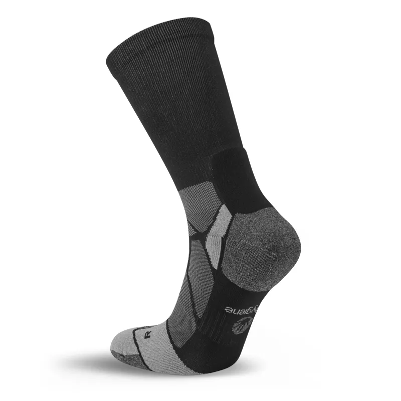 Hilly Marathon Fresh Crew Min Socks in Black/Grey-2