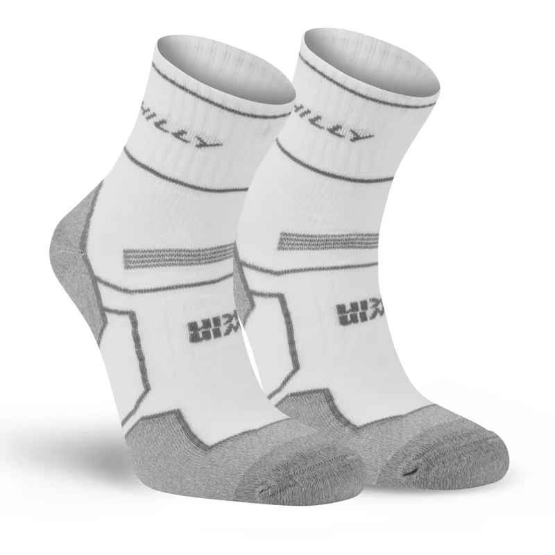 Hilly Twin Skin Anklet Med Socks in White/Grey Marl-3