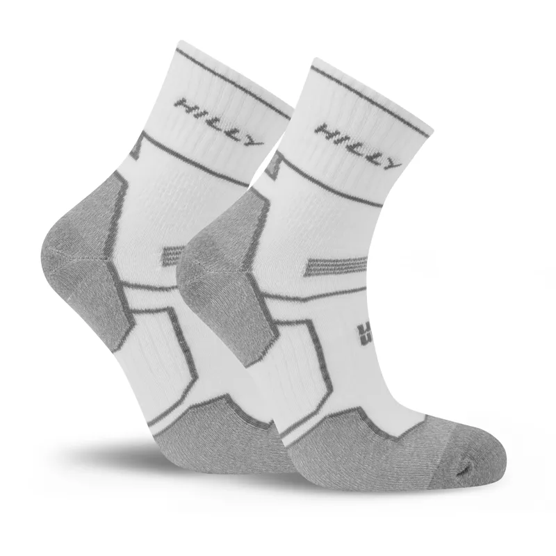 Hilly Twin Skin Anklet Med Socks in White/Grey Marl-1