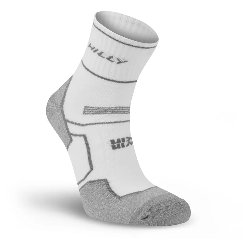 Hilly Twin Skin Anklet Med Socks in White/Grey Marl