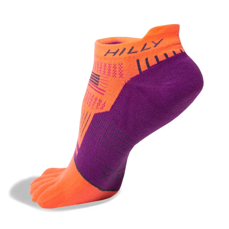 Hilly Toes Socklet Min in Hot Coral/Grape Juice/Charcoal-1