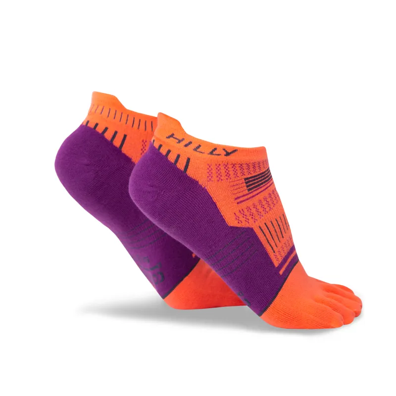 Hilly Toes Socklet Min in Hot Coral/Grape Juice/Charcoal-5