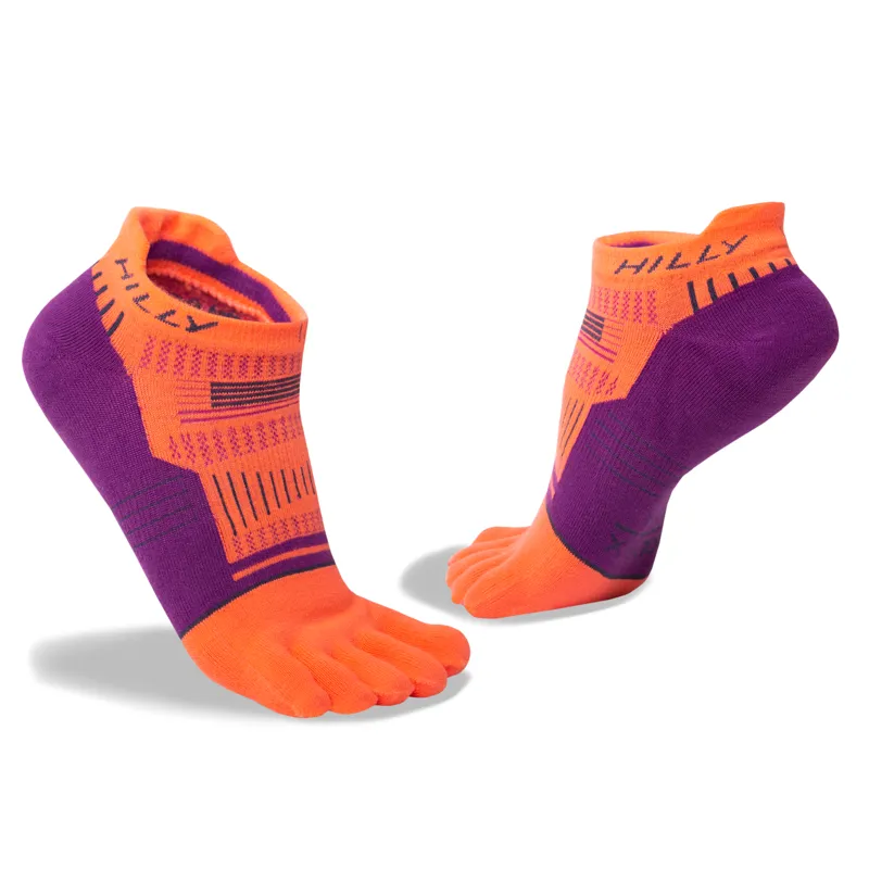 Hilly Toes Socklet Min in Hot Coral/Grape Juice/Charcoal-4