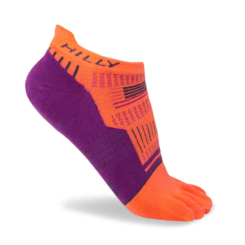 Hilly Toes Socklet Min in Hot Coral/Grape Juice/Charcoal-2