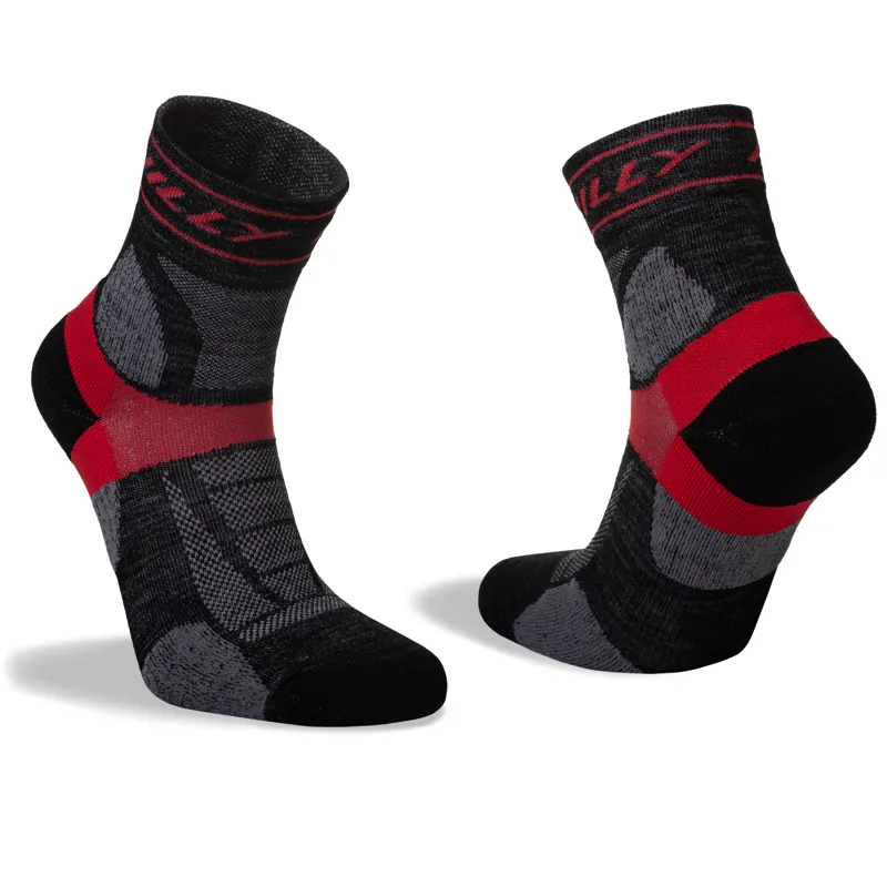 Hilly Trail Anklet Med in Black/Red-4