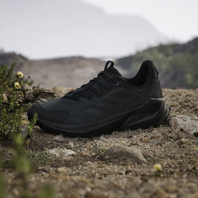 Adidas Men's Terrex Trailmaker 2.0 Leather Hiking Shoes in Core Black/Grey Four-9