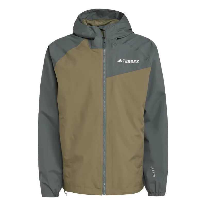 Adidas Men's Terrex Multi 2L Rain Jacket in Olive Strata/Legend Ivy