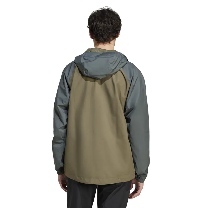 Adidas Men's Terrex Multi 2L Rain Jacket in Olive Strata/Legend Ivy-2