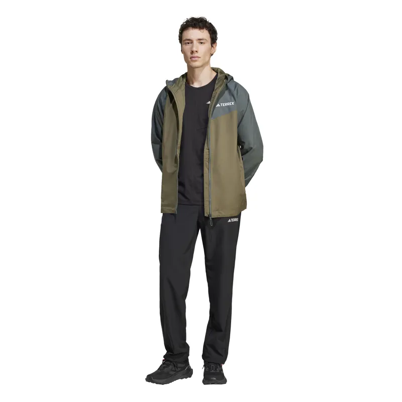 Adidas Men's Terrex Multi 2L Rain Jacket in Olive Strata/Legend Ivy-4