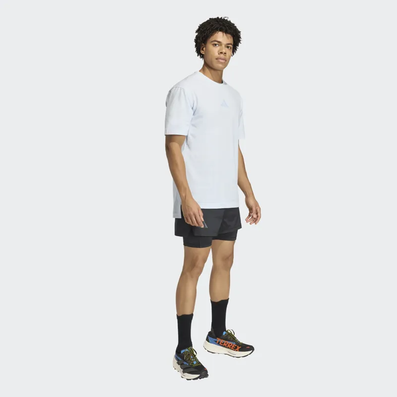 Adidas Men's XPL Trail Tee in Clear Sky-3