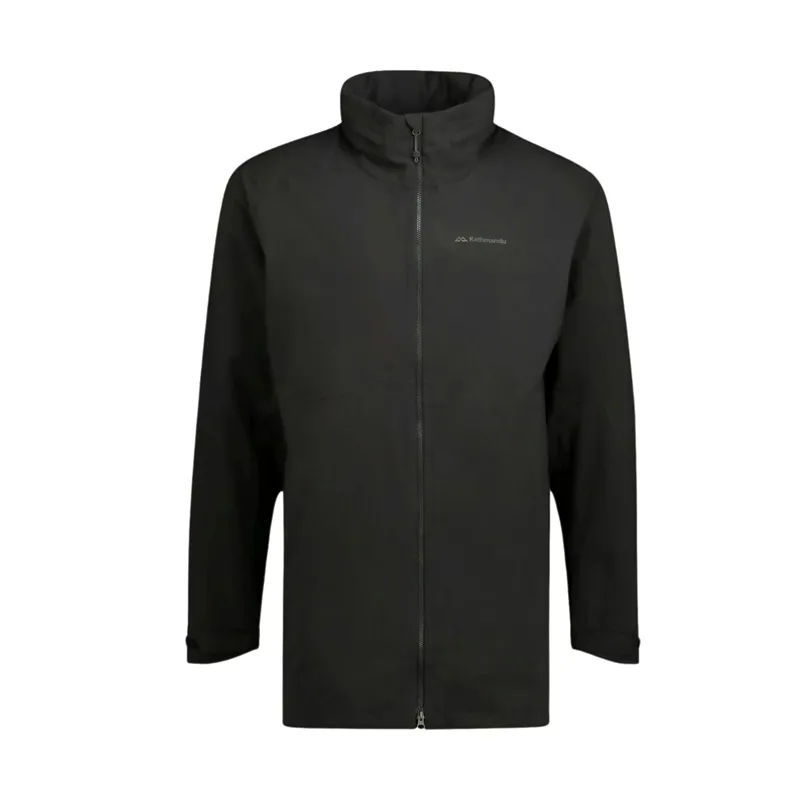 Kathmandu Men's Trailhead Stretch 2.5-layer Rain Parka in Black stingray