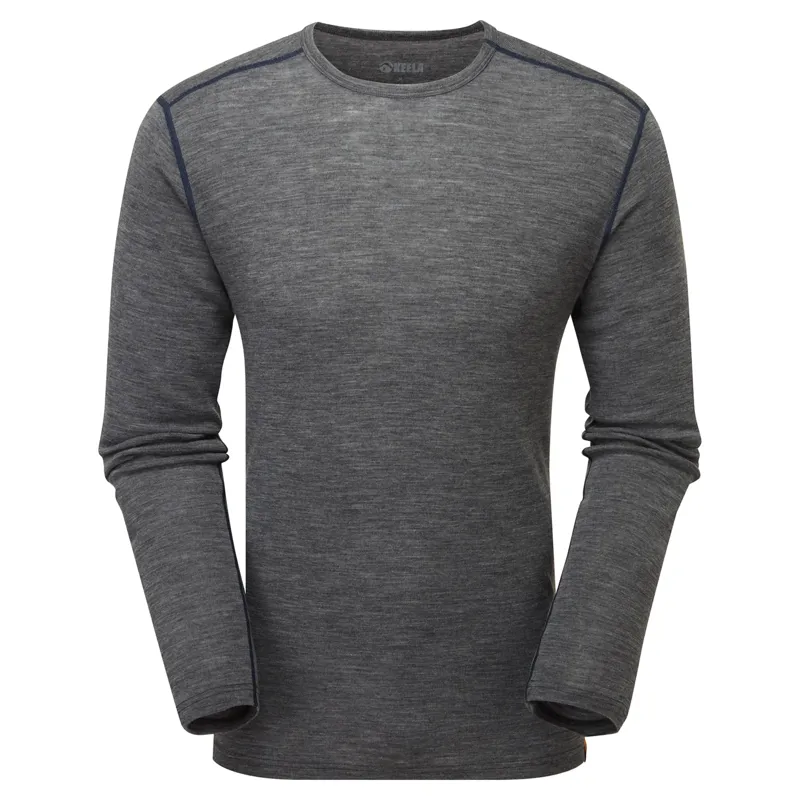 Keela Men's Merino Round Neck Long Sleeve Top in Wolf Grey