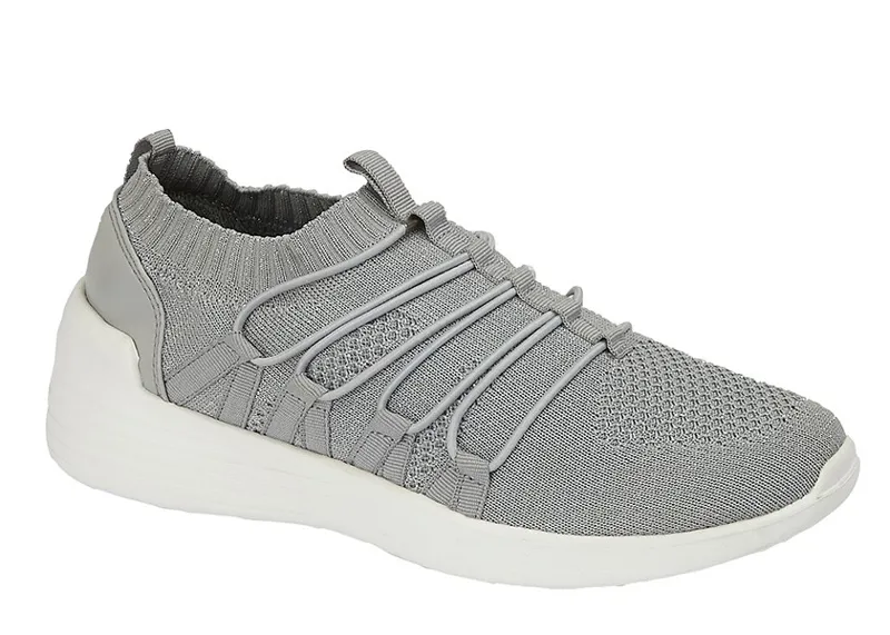Cipriata Women's Yvonne Stretch Slip on Casual Trainers in Silver Fleck