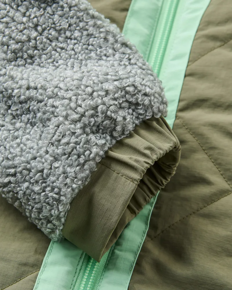 Passenger Women's Lara Quilted Jacket in Grey Marl/Dusty Olive-5