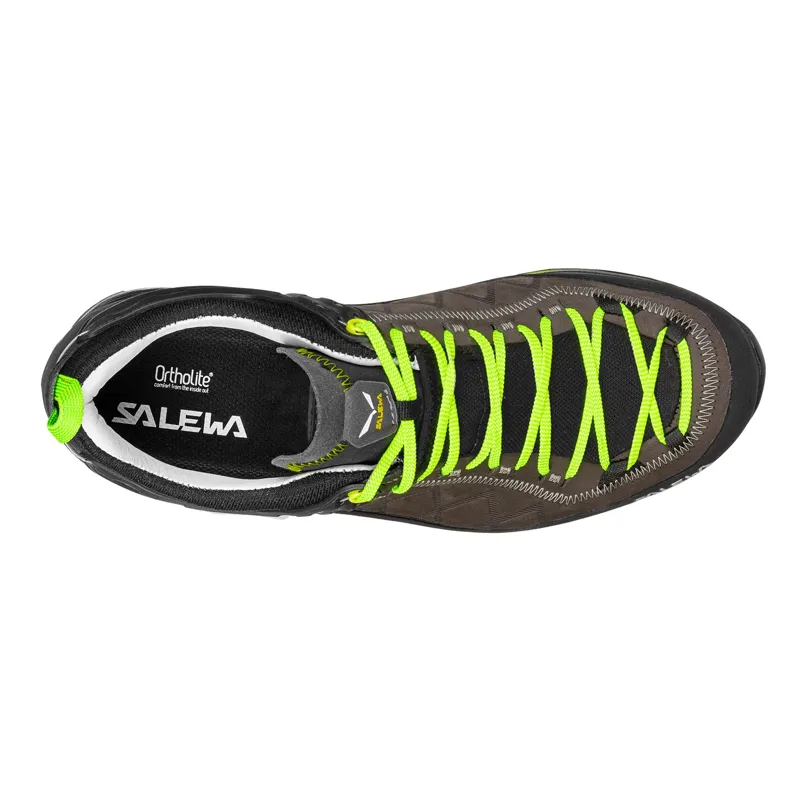 Salewa Men's Mountain Trainer 2 Gore-Tex Leather Shoes in Smoked/Fluo Green