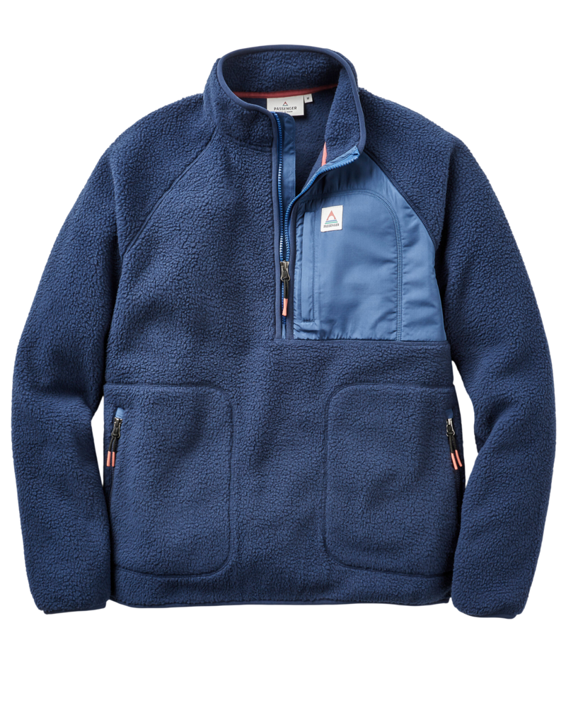 Passenger Men's Offgrid 1/2 Zip Sherpa Fleece in Rich Navy