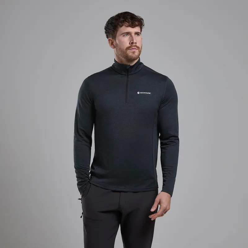 DEACTIVATED Montane Men's Dart Zip Neck T-Shirt in Black-1