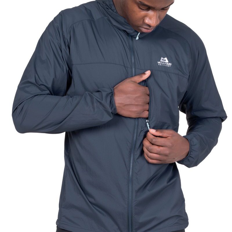 Mountain Equipment Men's Aerofoil Hooded Jacket in Blue Nights-5