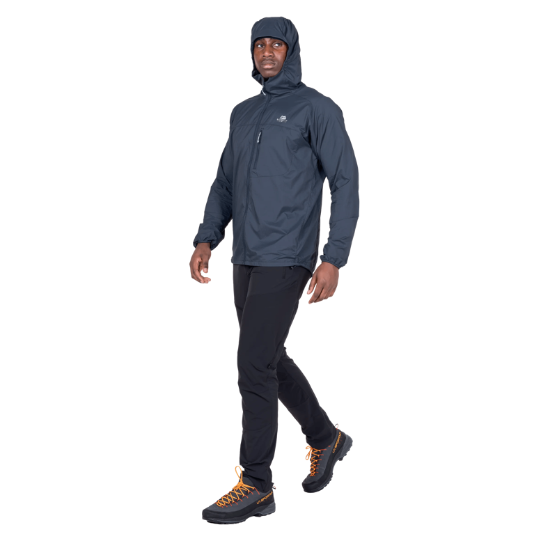 Mountain Equipment Men's Aerofoil Hooded Jacket in Blue Nights-3