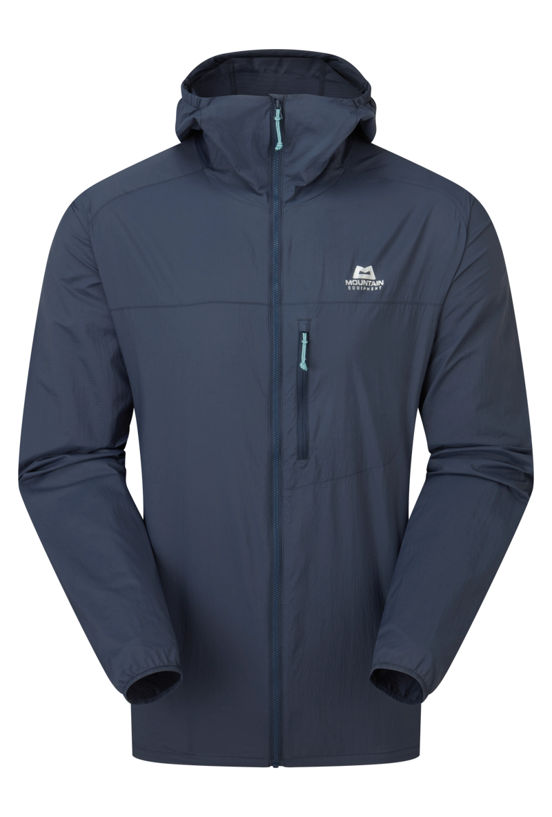 Mountain Equipment Men's Aerofoil Hooded Jacket in Blue Nights