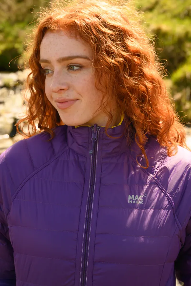 Mac In A Sac Women's Polar Reversible Packable Down Jacket in Yellow/Grape-1