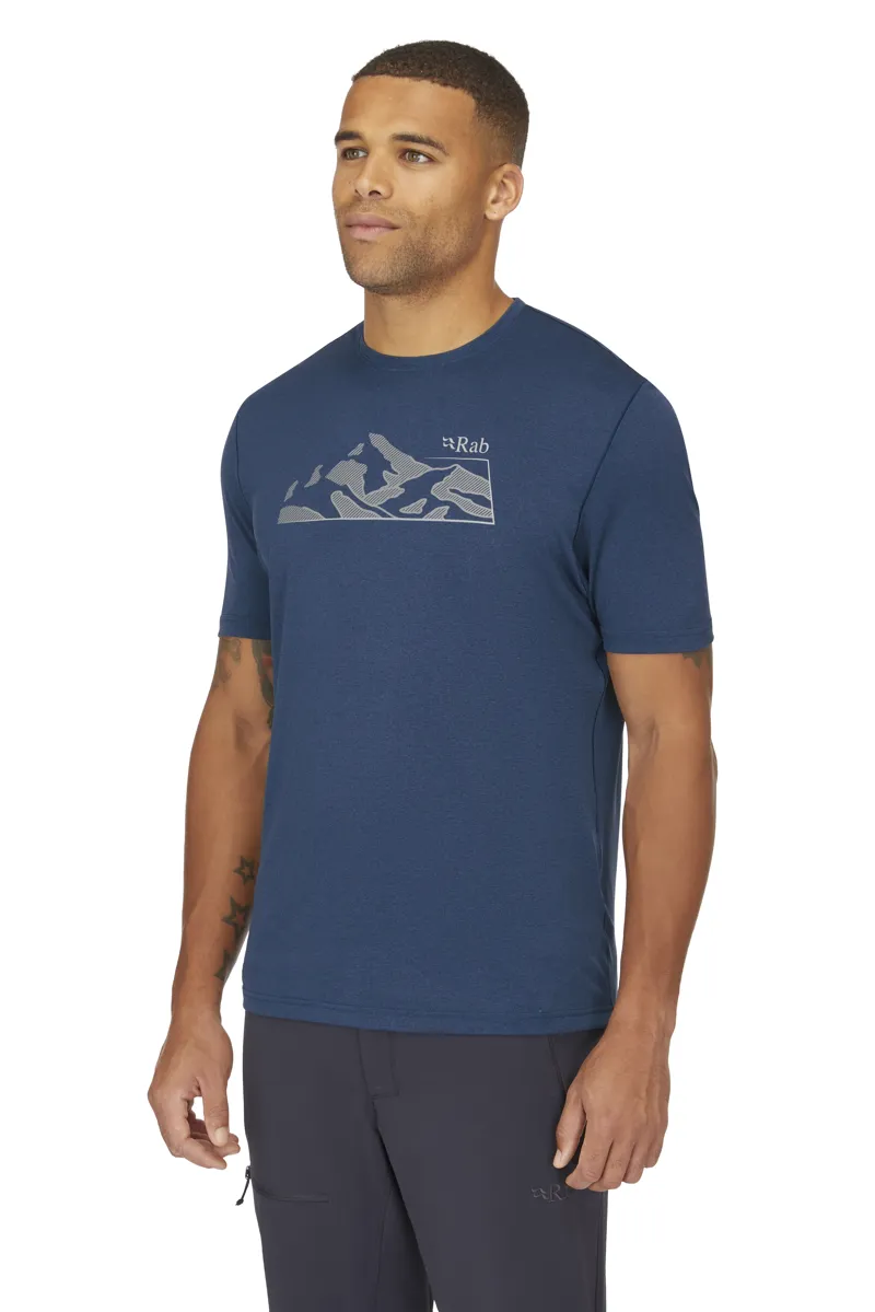 Rab Men's Mantle Mountain T-Shirt in Tempest Blue-3