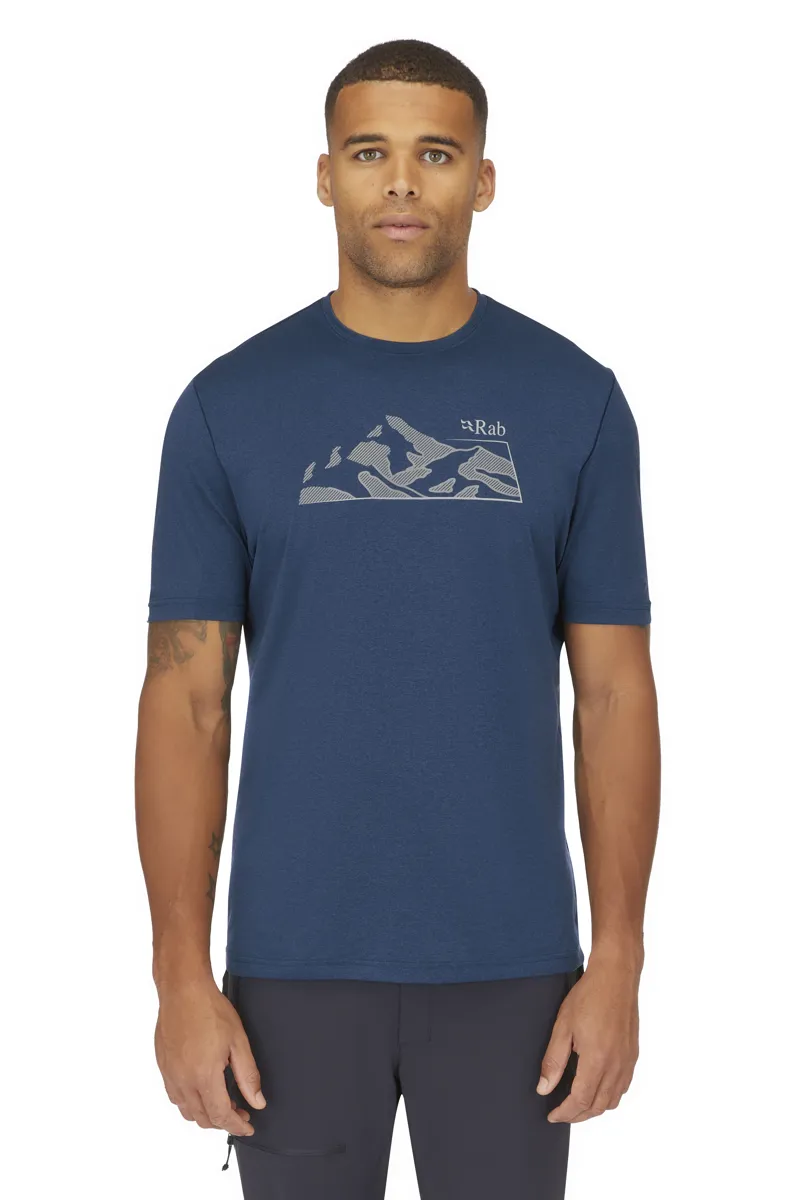 Rab Men's Mantle Mountain T-Shirt in Tempest Blue-2