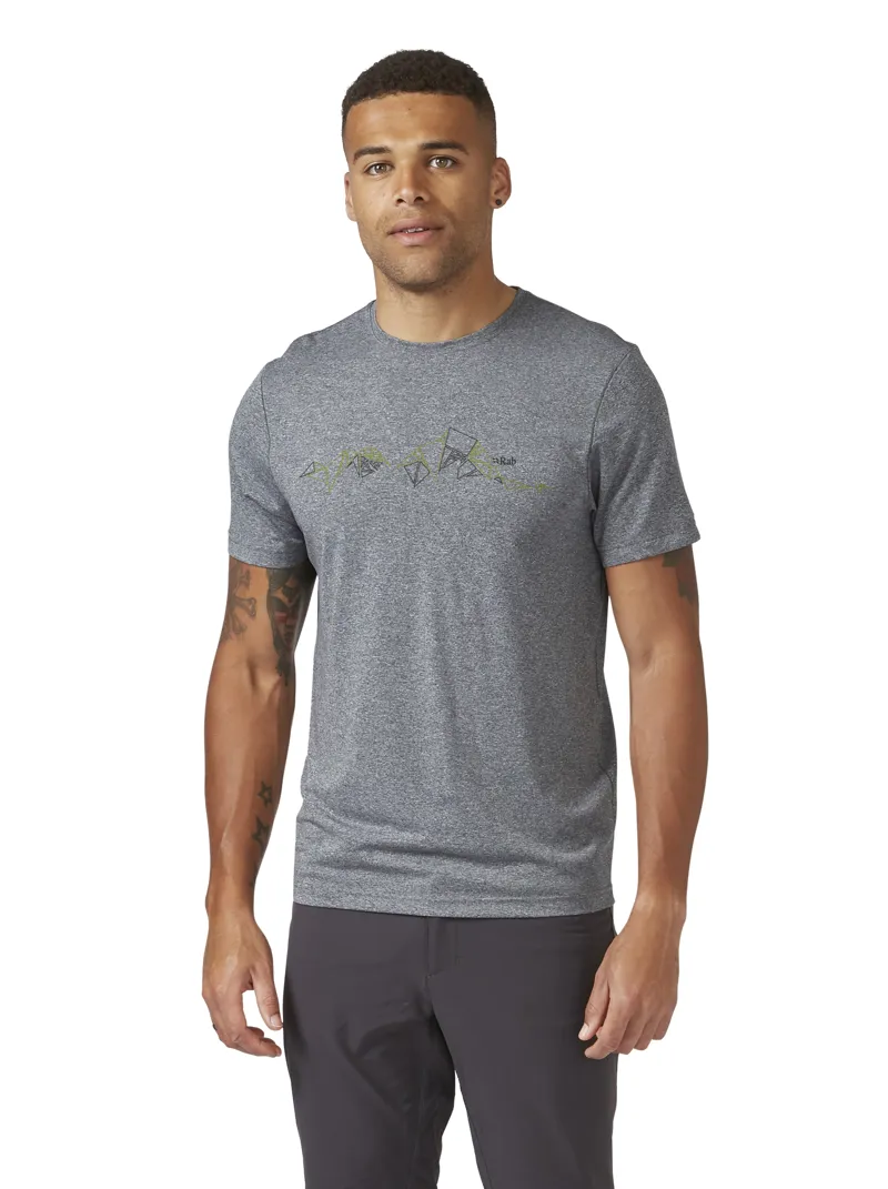 Rab Men's Mantle Tessalate T-Shirt in Beluga-1