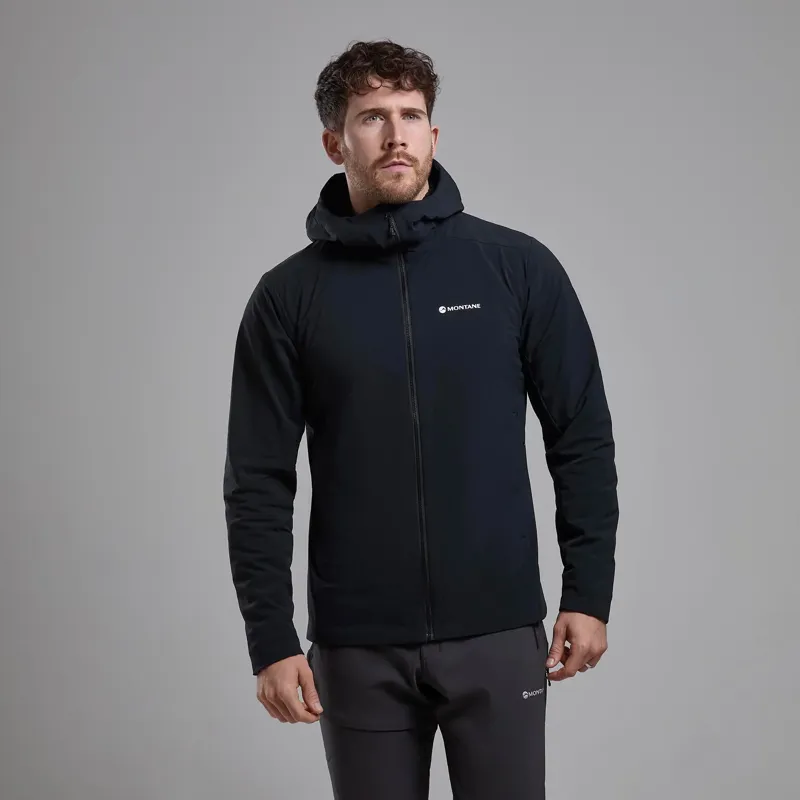 Montane Men's Khamsin Hooded Softshell Jacket in Black-7