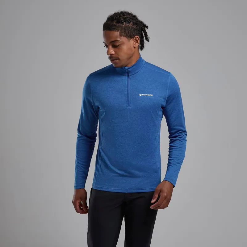 Montane Men's Dart Zip Neck T-Shirt in Neptune Blue-1