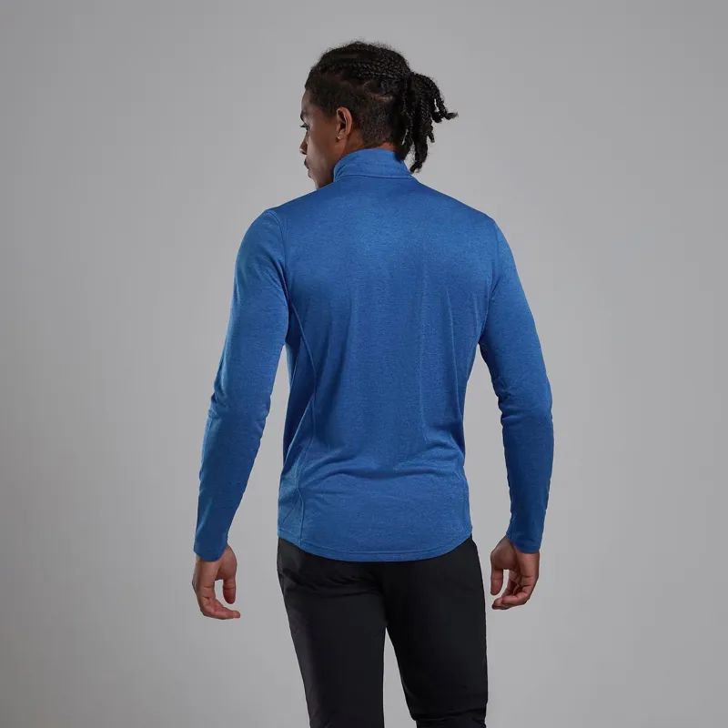 Montane Men's Dart Zip Neck T-Shirt in Neptune Blue-2