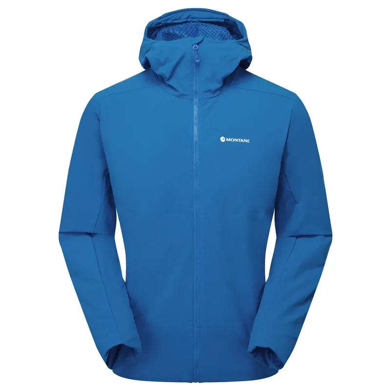 Montane Men's Khamsin Hooded Softshell Jacket in Neptune Blue
