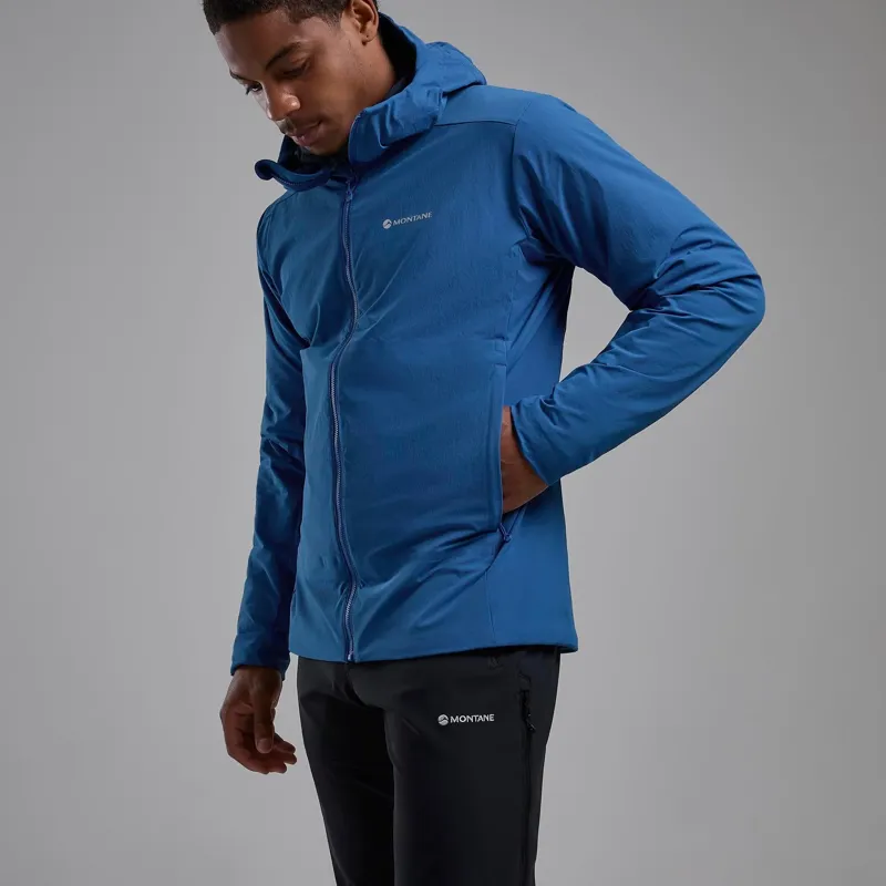 Montane Men's Khamsin Hooded Softshell Jacket in Neptune Blue-8