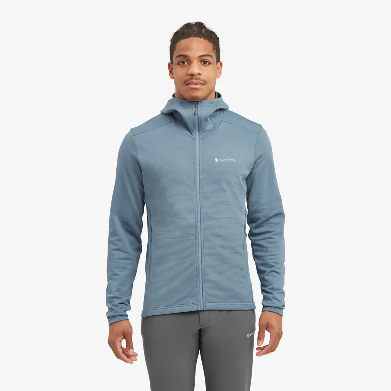 Montane Men's Protium Hooded Fleece in Stone Blue-2