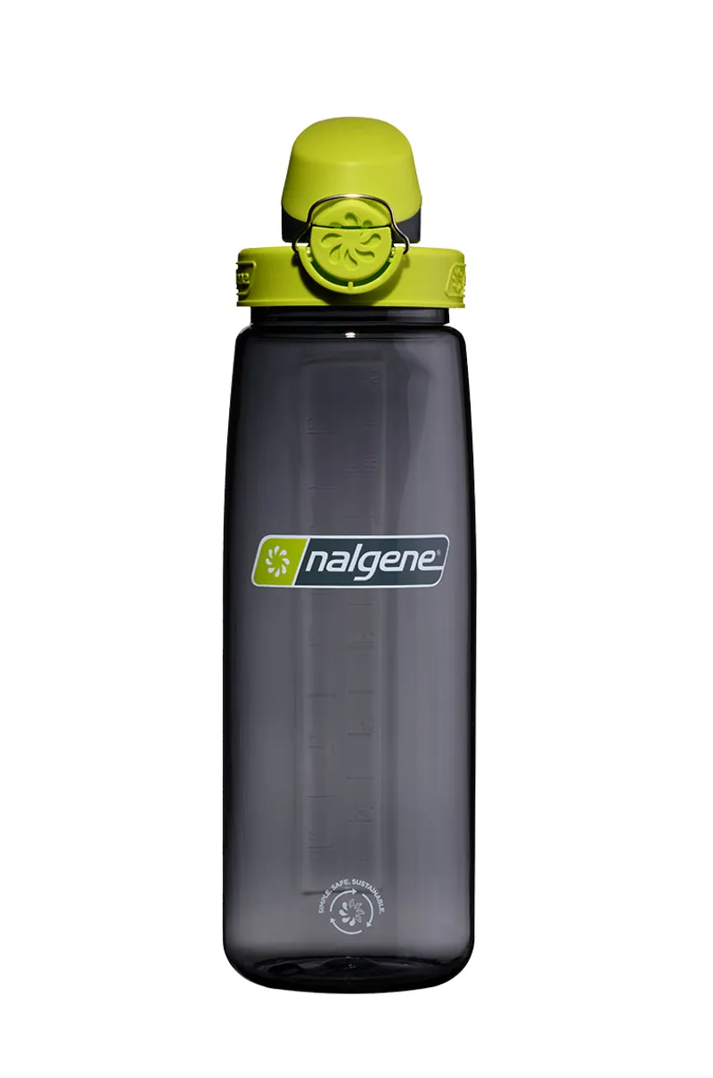 Nalgene 700ml Sustain OTF Bottle in Charcoal/Lime