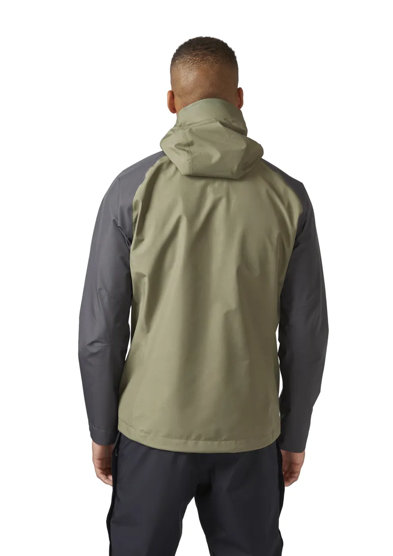 Rab Men's Namche Gore-Tex Paclite Waterproof Jacket in Graphene/Light Khaki-3