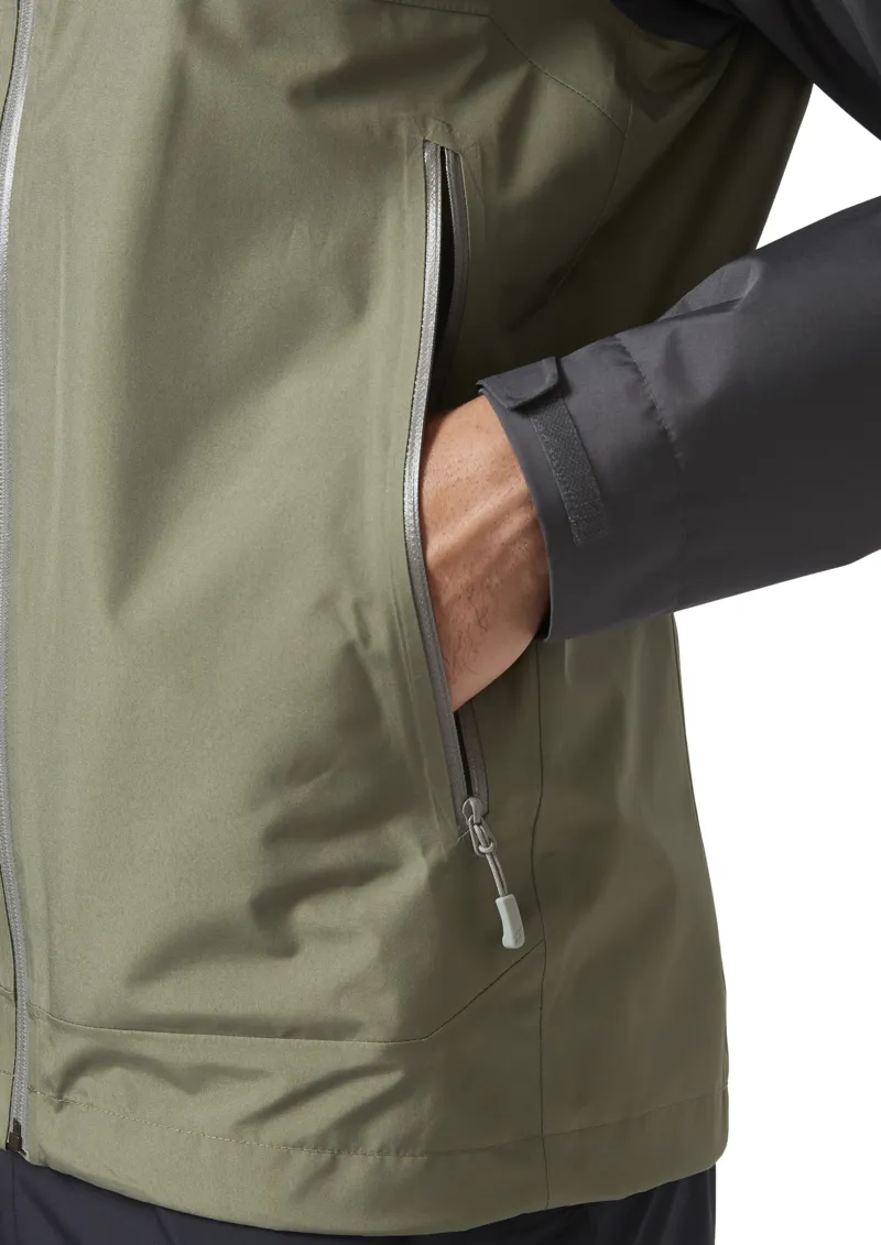 Rab Men's Namche Gore-Tex Paclite Waterproof Jacket in Graphene/Light Khaki-8