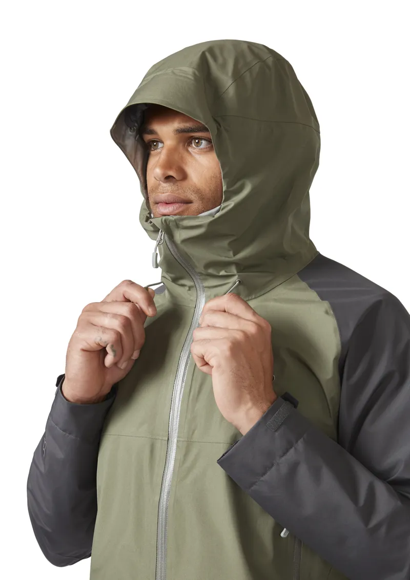 Rab Men's Namche Gore-Tex Paclite Waterproof Jacket in Graphene/Light Khaki-5